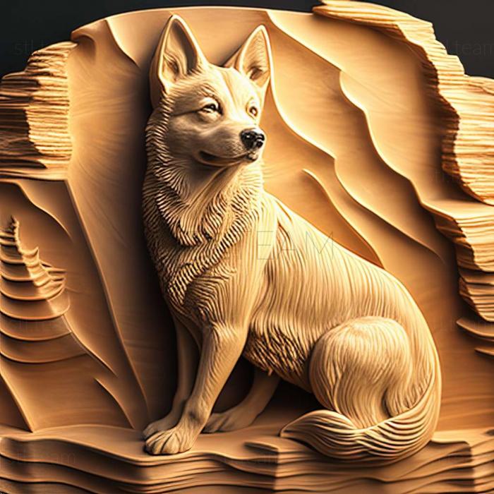 3D model Norwegian Buhund dog (STL)